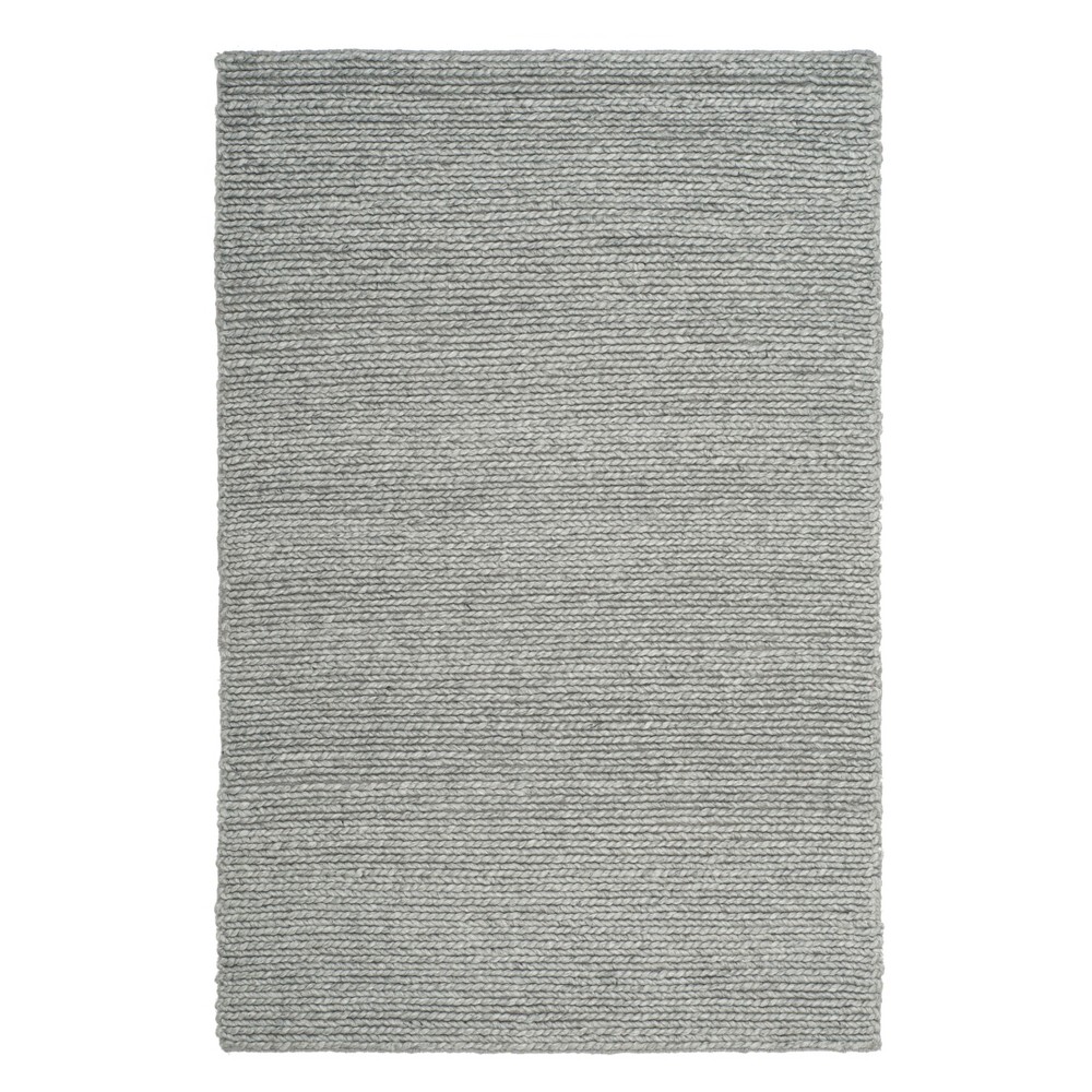  Solid Woven Area Rug Steel