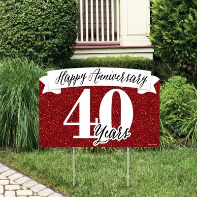 Big Dot of Happiness We Still Do - 40th Wedding Anniversary - Anniversary Party Yard Sign Lawn Decorations-Happy Anniversary 40 Years Party Yardy Sign