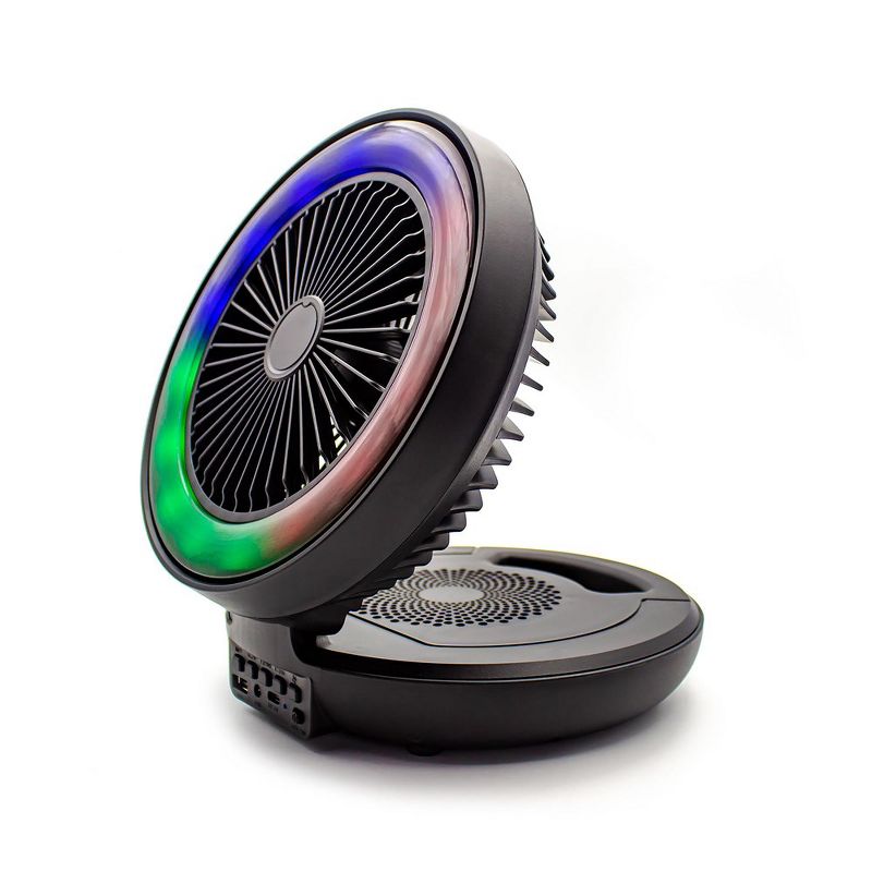ZTECH Mini Music Player System with Fan, Portable Super Bass Speaker with LED Light, 1 of 7