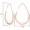 Lightweight Teardrop Hoop Earrings for Women - 14k Gold/White Gold Plated Large Oval Pull Through Hoop Earrings High - 2 of 4