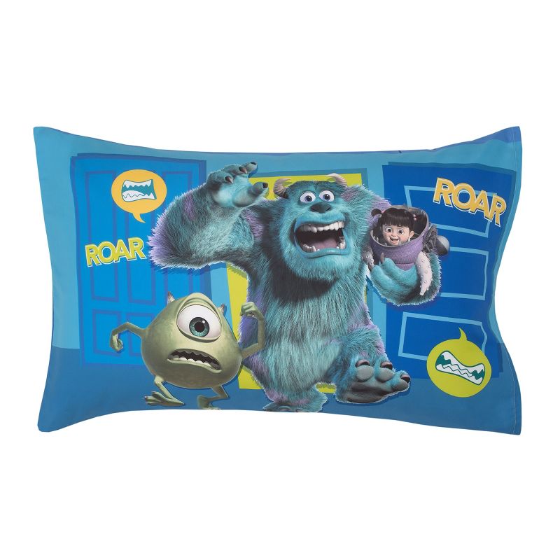 Disney Monsters Inc. Guess Who Blue and Green Sully, Mike, and Boo 4 Piece Toddler Bed Set, 5 of 7