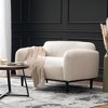 Contemporary 2-Seater Loveseat, Boucle or Velvet Upholstery, Birch Wood Legs for Living Room - 4 of 4