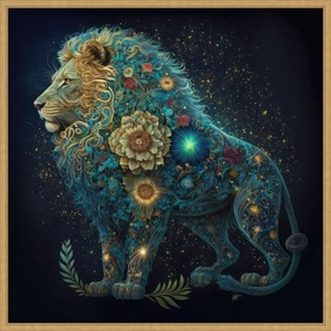 Amanti Art Floral Celestial Leo by Jake Fouracre Canvas Wall Art Print Framed - 1 of 4