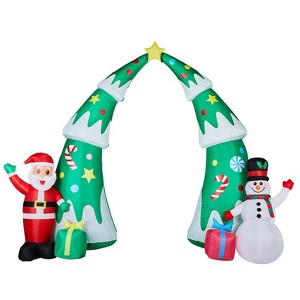 Karl Home 15FT Lighted Christmas Inflatable Tree Arch with Santa and Snowman - 1 of 1