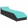 vidaXL Folding Sun Lounger Black PE rattan, powder-coated steel Standard - 4 of 4