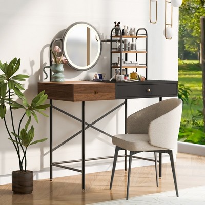 YOOCOZZ Vanity Table with Touchscreen LED Mirror, Wireless Charging Station and Ample Storage