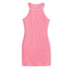 PATPAT Girl's Sleeveless Bodycon Dress Halter Neck Pencil Cami Midi Basi Dresses 4-12 Year - 1 of 4