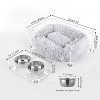 THE LICKER STORE Billie Small Modern Lucite Calming Fluffy Pet Bed with Washable Cushion and Elevated Pet Feeder with 27 oz 2-Stainless Steel Bowls - 3 of 4
