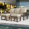 EAGLE PEAK 3 Pieces Natural Cedar Wood Outdoor Patio Furniture, Outdoor Conversation Set with Ottomans - 2 of 4