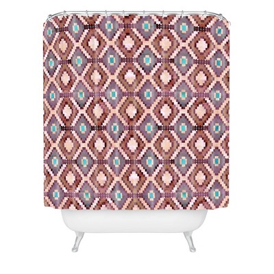 Schatzi Brown Merri Diamond Dusty Shower Curtain Red - Deny Designs