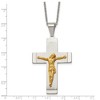 Black Bow Jewelry Stainless Steel & Gold Tone Plated Large Crucifix Necklace, 20 Inch - 4 of 4