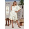 LA LEELA Women's House Daily Routine Evening Wear Loungewear Solid Casual Relaxed Caftan Knee Length Cover Up Dresses for Women 2X-3X White, Solid - 2 of 4