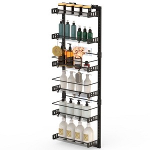 Racxily Metal Over The Door Pantry Organizer, 6-Tier Shelf Behind Door, Carbon Steel 110LBS Loading Storage Shelves for Kitchen Bathroom - 1 of 4