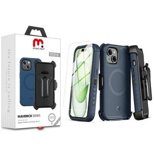 MyBat Pro Maverick Series MagSafe Case w/ Holster and Tempered Glass for Apple iPhone 15 Plus (6.7) - Army Green - 1 of 4