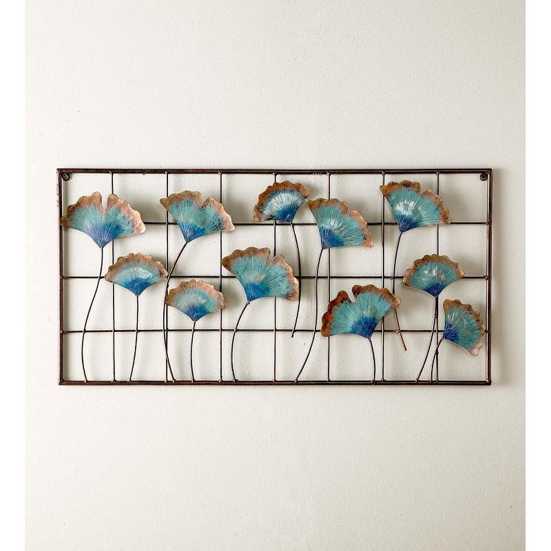 VivaTerra Recycled Metal Ginkgo Leaf Wall Decor, 1 of 2