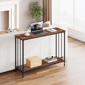 Entryway Console Table & Industrial Shelf Storage - 41.3" Narrow Sofa Table for Hallway, Living Room, Office - 1 of 4