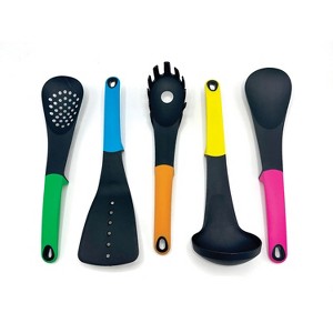 gia'sKITCHEN™ 5-Piece Kitchen Utensils Set with Integrated Tool Rest in Multicolored - 1 of 4