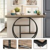 Lirago, 4-Tier Entryway Table with Circular Metal Frame, Made of Engineered Wood & Metal,11.81"D x 41.34"W x 31.5"H,Rustic Light Brown - 3 of 4