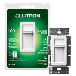 Lutron Lumea White 150 W Slide Dimmer Switch - Case of 1 - 1 each - 1 of 1