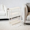 Side Table with Charging Station, Narrow End Table, 3-Tier Nightstand, Sofa Table for Small Spaces, Magazine Rack - 4 of 4
