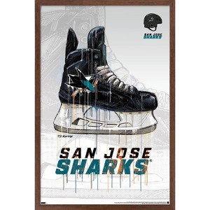 Trends International NHL San Jose Sharks - Drip Skate 21 Framed Wall Poster Prints - 1 of 4