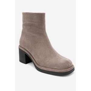 Junae - Taupe Suede Leather Block Heel Boot (Women) | Forever & Always Shoes - 1 of 4