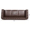 84.65" Chesterfield Sofa,Couch Upholstered Sofa Rolled Arm Sofa with Wood Legs for Living Room - 4 of 4
