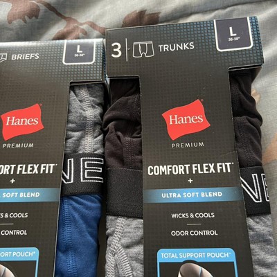 Hanes Premium Men's Comfort Flex Fit Trunks 3pk - Blue/red S : Target