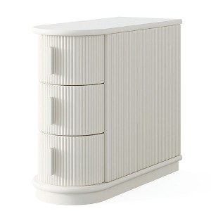Resenkos Nightstand, Night Stand,Wood End Table, Narrow Side Table Nightstand with 3-drawer, - 1 of 4
