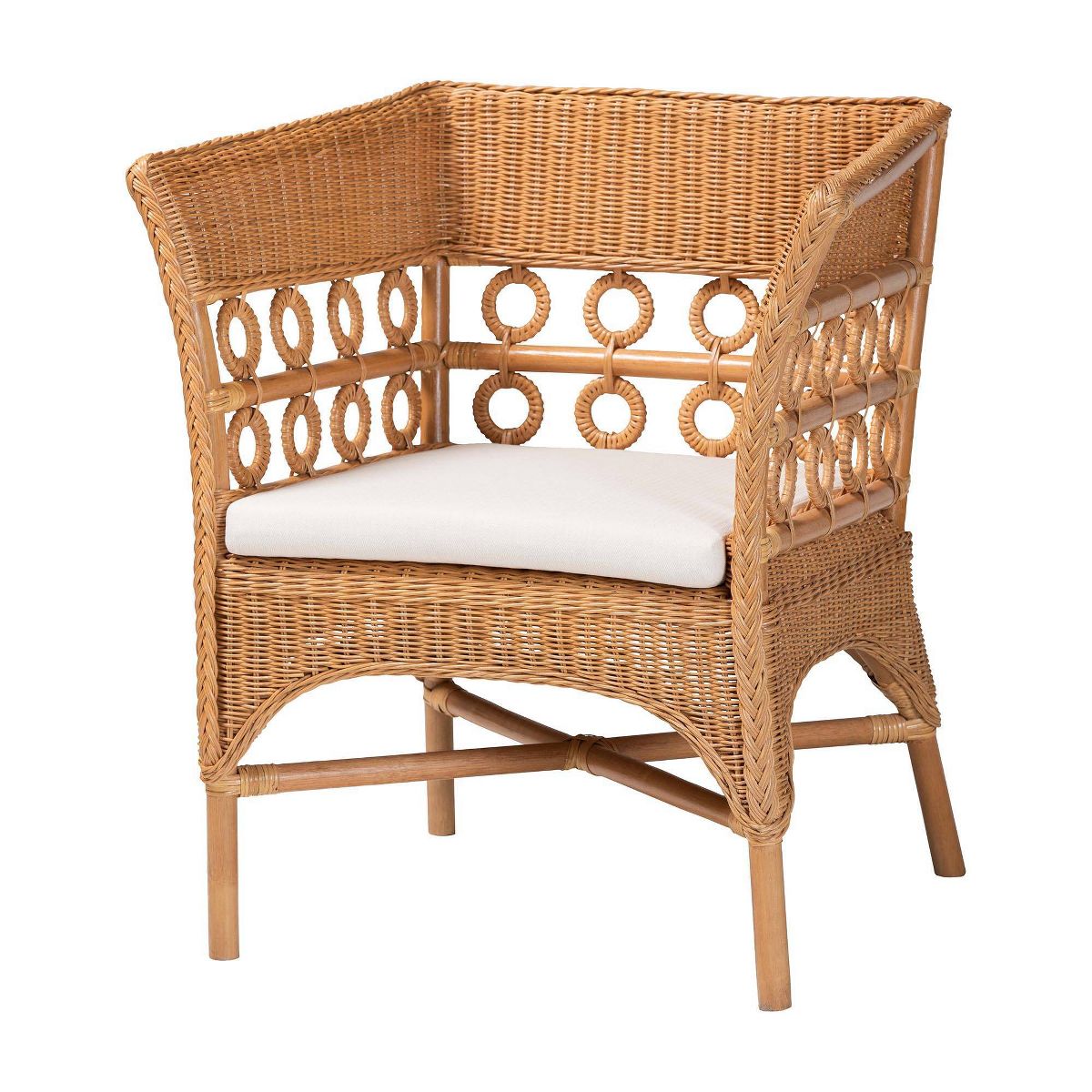 bali & pari Oxford Bohemian Rattan 3  Piece Living Room Chair Set Light Honey - thumbnail 8