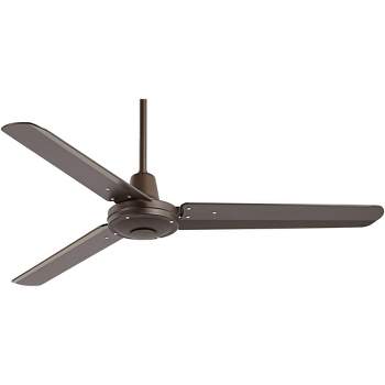 52" Casa Vieja Plaza DC Industrial Rustic 3 Blade Indoor Outdoor Ceiling Fan with Remote Control Oil Rubbed Bronze Damp Rated for Patio Exterior House