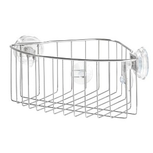 iDESIGN Reo Stainless Steel Power Lock Suction Corner Storage Shelf - 1 of 3