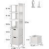 Tree City - 57" Tall Slim Bathroom Storage Cabinet with Shelves & Drawers – Waterproof Tower Organizer - 4 of 4
