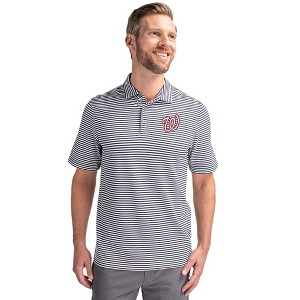 Washington Nationals Cutter & Buck Virtue Eco Pique Stripe Recycled Mens Polo - 1 of 1