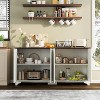 Jojoka Fluted Sideboard Buffet Cabinet with Storage,4 Door Kitchen Storage Cabinet with Adjustable Shelves - 4 of 4