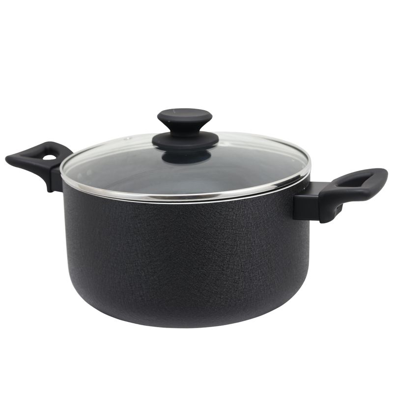 Oster Ashford 6 Quart Aluminum Dutch Oven with Tempered Glass Lid in Black, 3 of 7