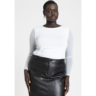 ELOQUII Sheer Sleeve Tee