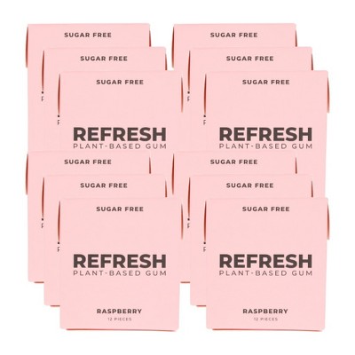 Refresh Gum Raspberry Plant-Based Gum - Case of 12/12 ct