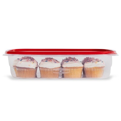 Clear and Red 1.1 Gallon Plastic Food Storage Containers Set