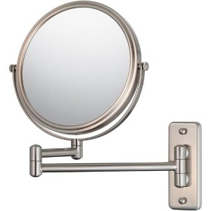 Aptations Mirror Image Double Arm Wall Mirror, 7.75-Inch Diameter, 1X and 5X Magnification - 1 of 4