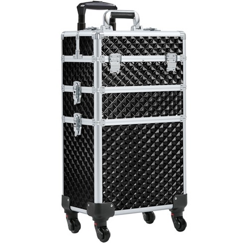 Yaheetech 3-in-1 Rolling Makeup Train Case With Large Storage, Black :  Target