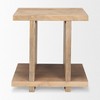 HomeRoots 22" Brown Solid Wood Sled End Table With Shelf - 4 of 4