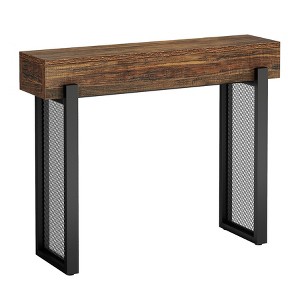 41" Console Table with Storage, Industrial Small Entryway Table with Mesh Metal Legs, Sofa Table Behind Couch - 1 of 4