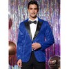 Lars Amadeus Men's Sequin Peak Laple Sparkly Party Show Glitter Sports Coat - 2 of 4