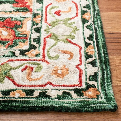 Aspen Red and Green Hand-Tufted Wool Area Rug