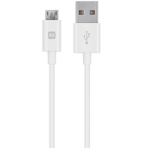 Monoprice USB-A to Micro B Cable - 6 Feet - White, Polycarbonate Connector Heads, 2.4A, 22/30AWG - Select Series - 1 of 4