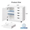 Storage Cabinet, 5-Drawer Wood Dresser Chest with Door, Mobile Printer Stand for Home Office - 4 of 4