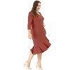 Agnes Orinda Women's Plus Size Cocktail V-neck Wrap Ruffled Midi Bodycon Dresses - 4 of 4