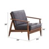 GDFStudio Quintina Modern 33" Rubber Wood and Fabric Upholstered Accent Chair - 3 of 4