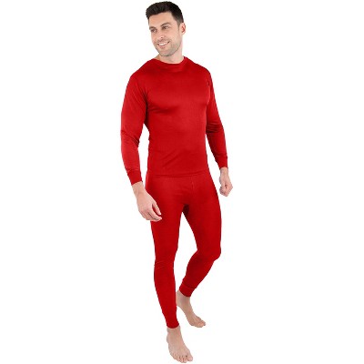 Intimo Men's Classic Silk Long John Adult Pajama Set Top and Bottom